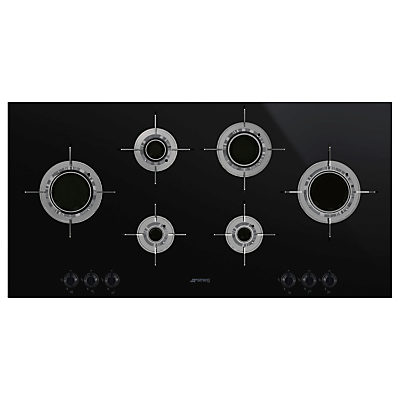 Smeg PVL6106CN Dolce Stil Novo Gas Hob, Black Smeg PVL6106CN Dolce Stil Novo Gas Hob, Black